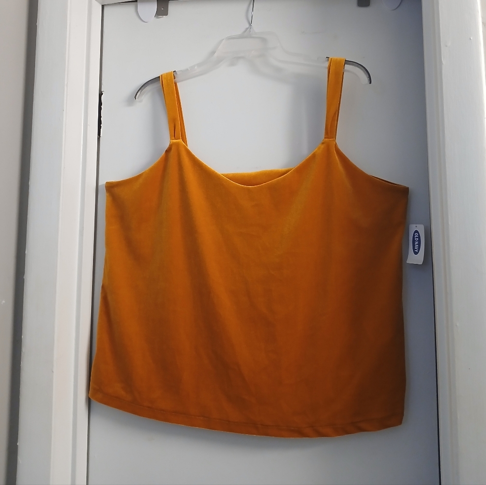 New! Old Navy Women's Golden Orange Velour Tank Top Camisole